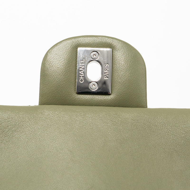 Chanel Mini Rectangular Flap Bag Lambskin Green SHW (Microchip)