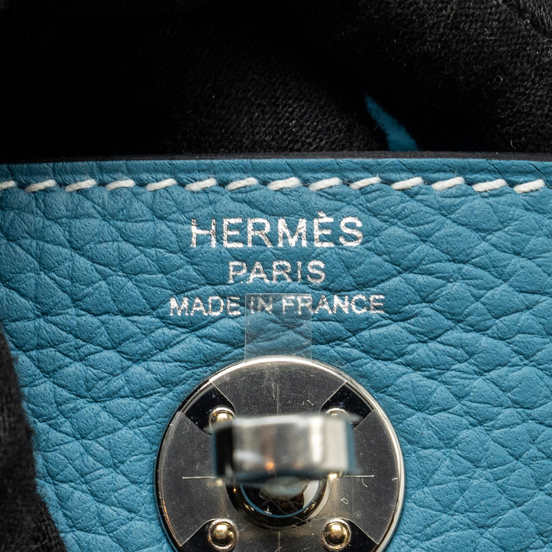 Hermes Mini Lindy Clemence New Blue Jean SHW Stamp W