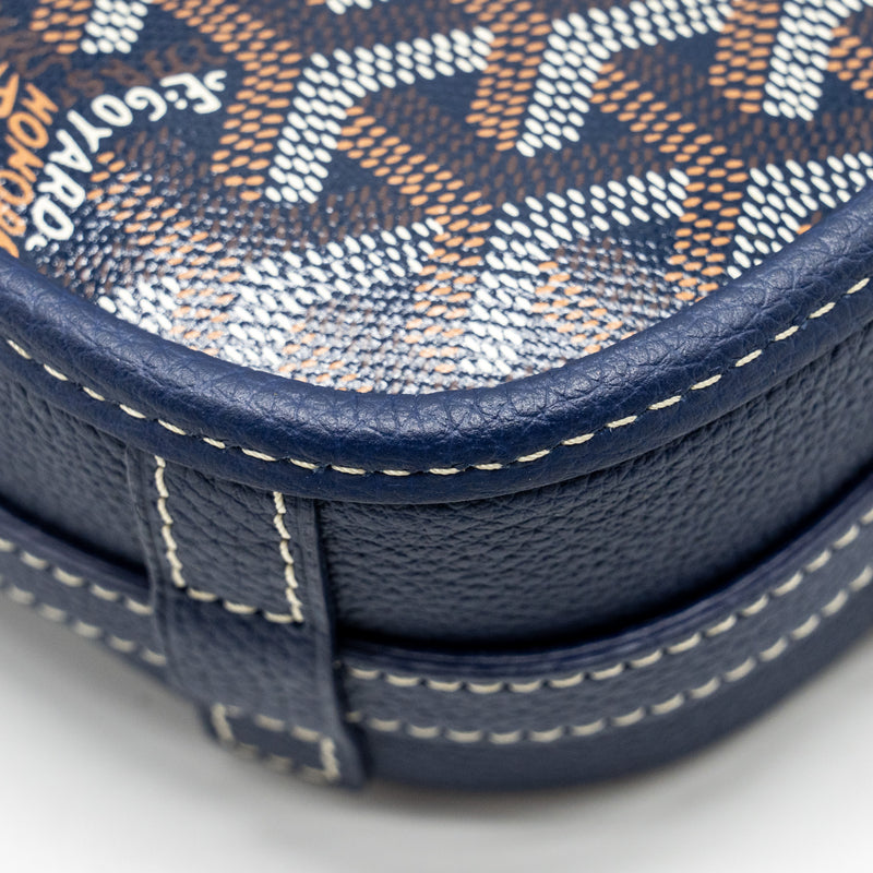 Goyard Belvedere PM Messenger Bag Goyardine Canvas/Calfskin Navy SHW