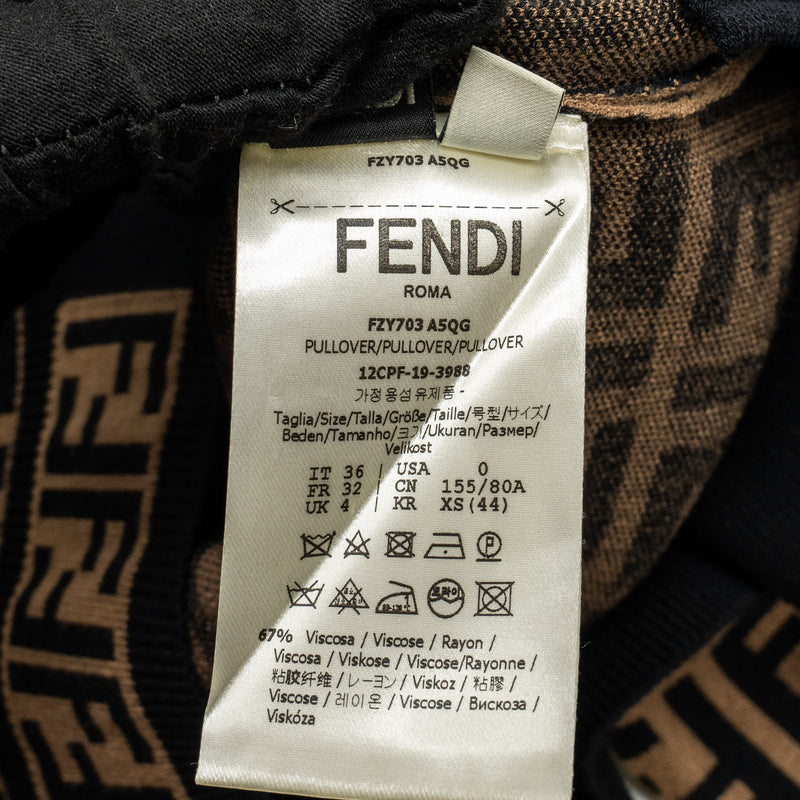 Fendi Size 36 FF Sweater Viscose/Polyester Brown/Black
