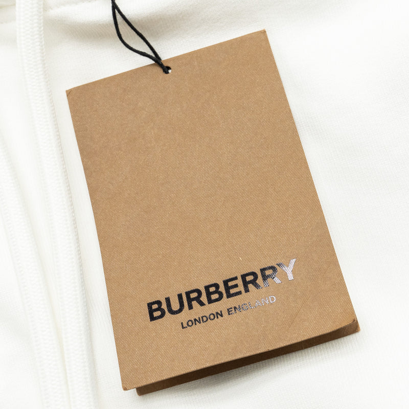 Burberry Size S Vintage Check Panel Oversized Hoodie Cotton White