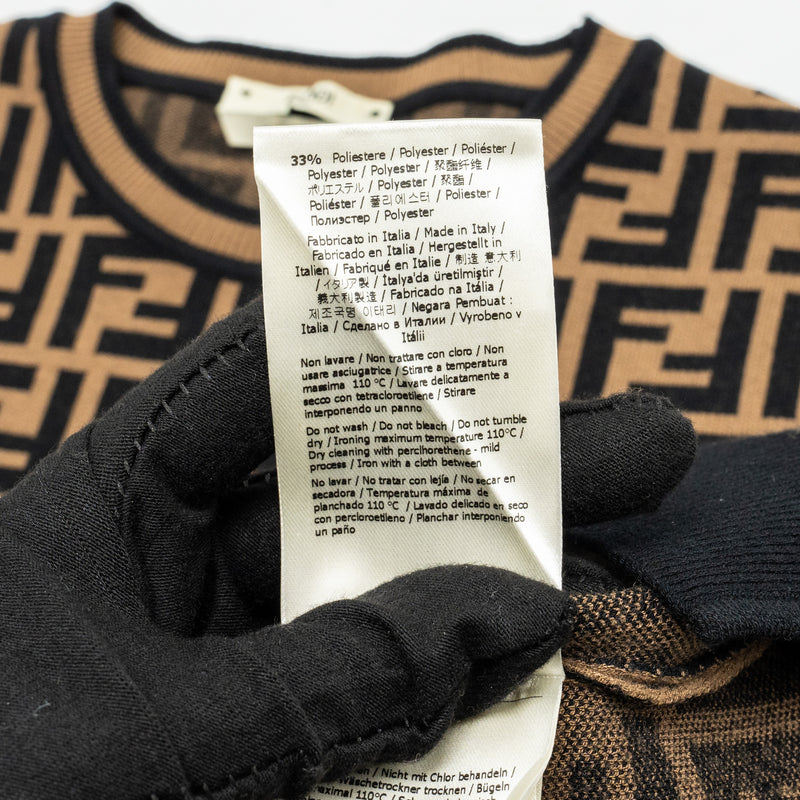 Fendi Size 36 FF Sweater Viscose/Polyester Brown/Black