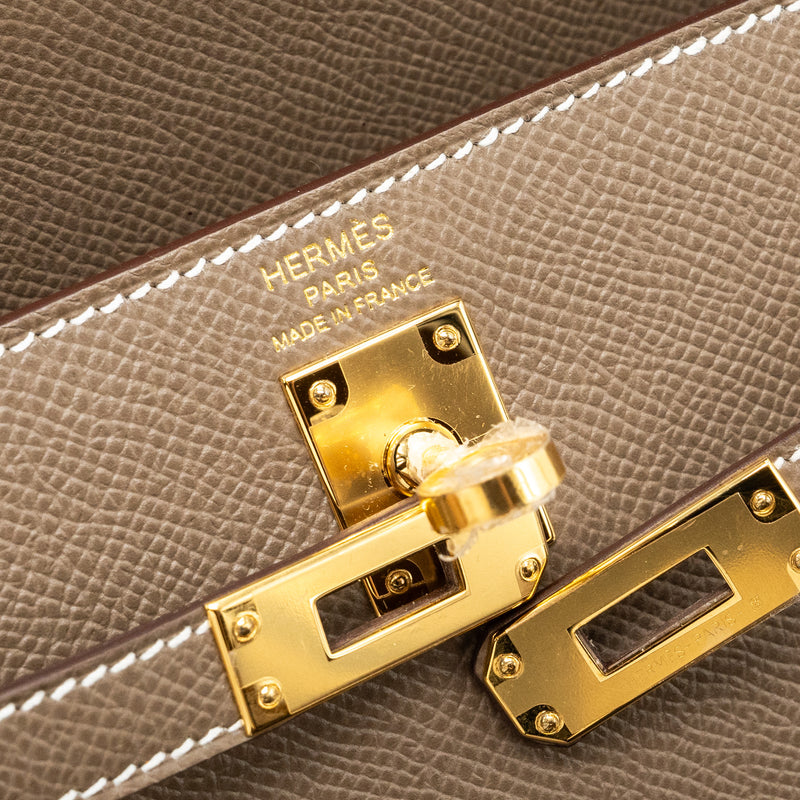 hermes kelly 25 epsom etoupe GHW stamp B