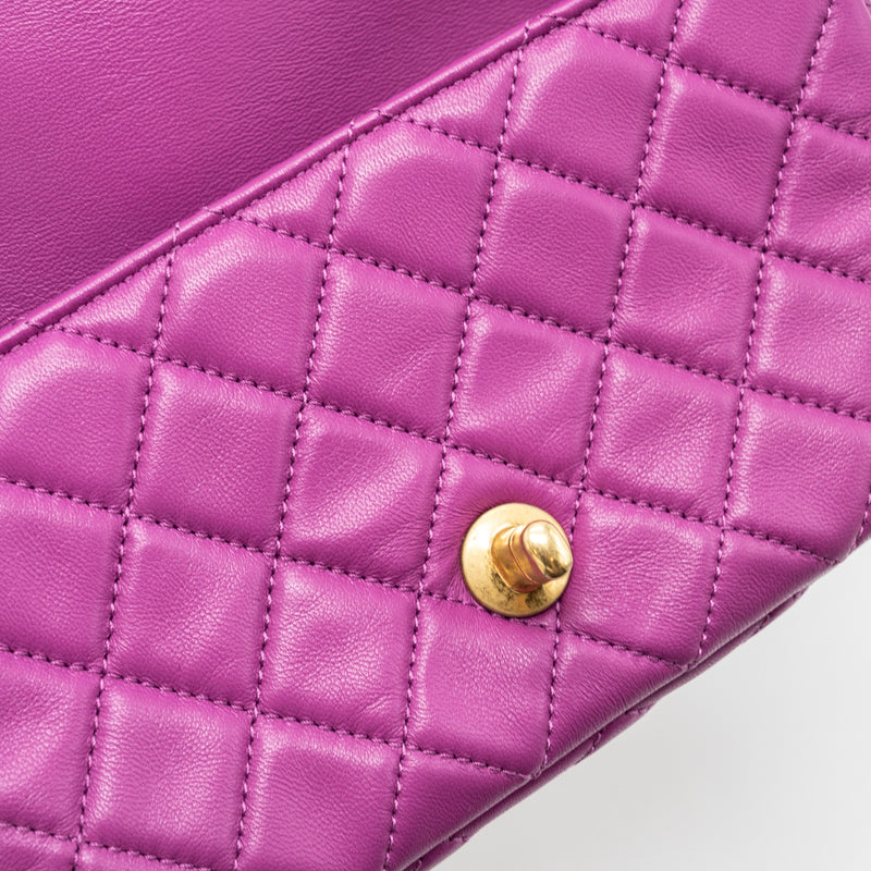 Chanel pearl crush mini rectangular flap bag lambskin purple GHW