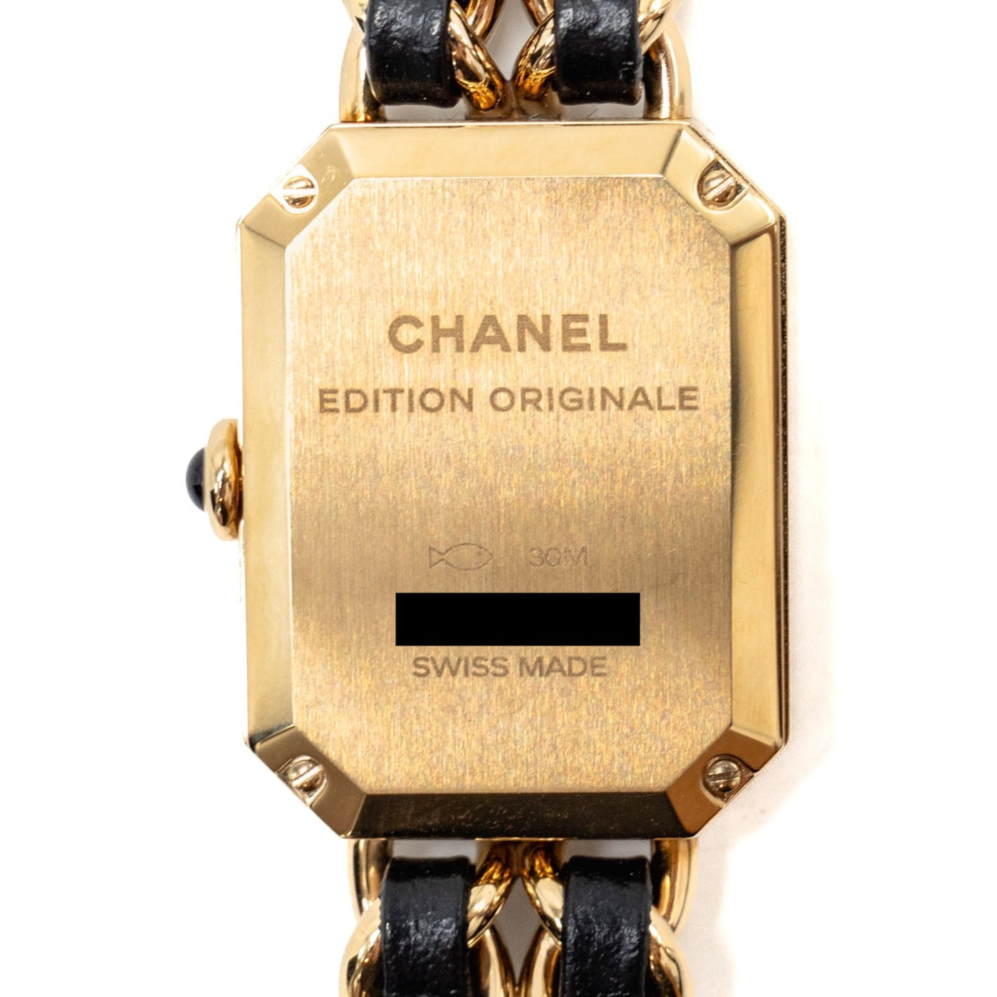 Chanel Size S Premiere Edition Originale Watch Coated Yellow Gold Blac