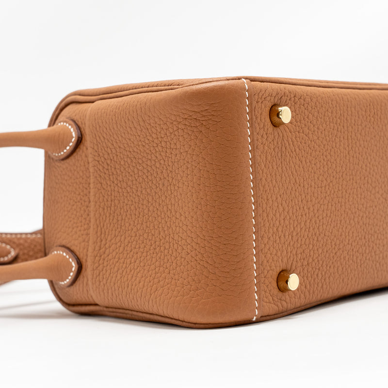 Hermes Mini Lindy Clemence Gold GHW Stamp U