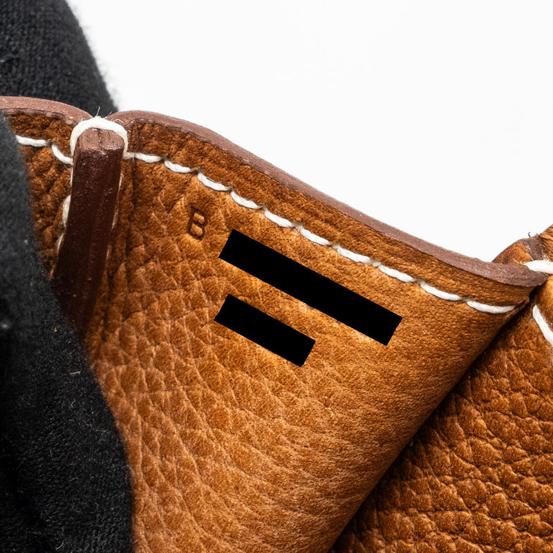 Hermes Halzan 25 Barenia Faubourg Fauve GHW Stamp B