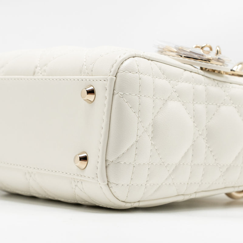 Dior Mini Lady Dior Lambskin White LGHW