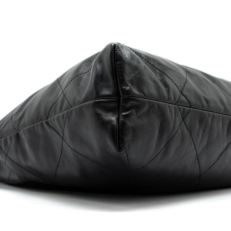 Chanel Large 22 Bag Shiny Calfskin Black GHW (Microchip)