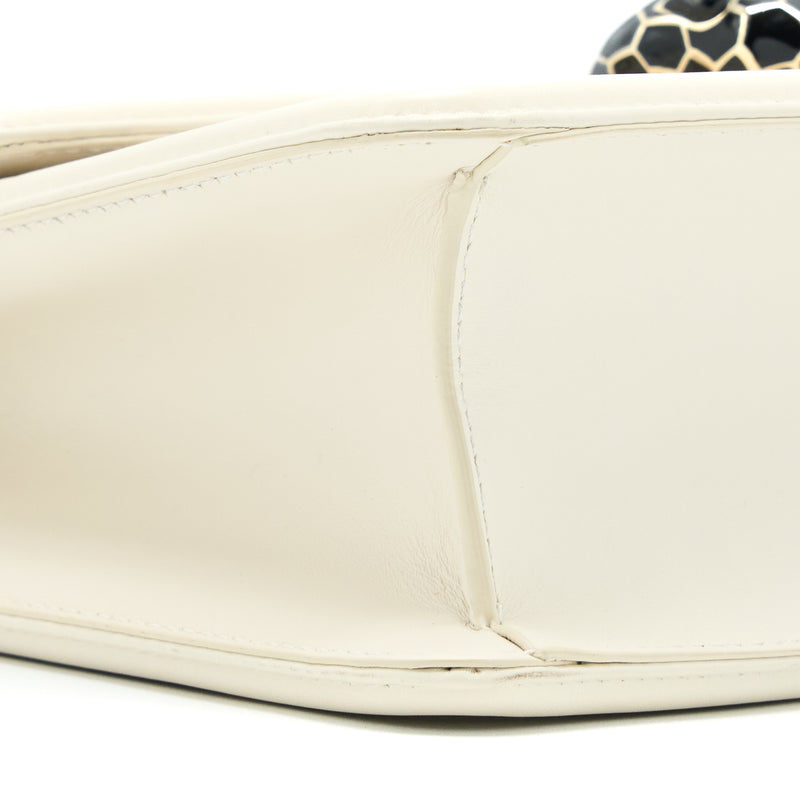 Bvlgari Serpenti Forever Flap Bag Limited Edition Calfskin White LGHW