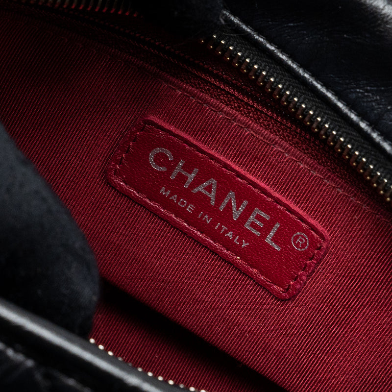 Chanel chevron small Gabrielle hobo bag calfskin black multicolor hardware