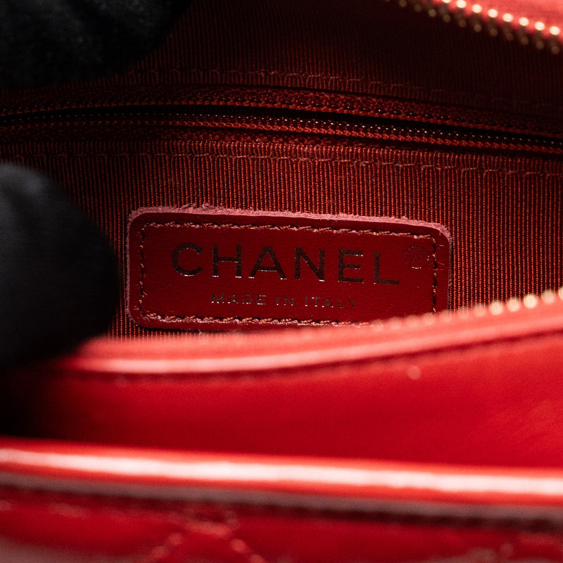 Chanel Small Gabrielle Hobo Bag with Handle Calfskin Red Multicolour Hardware