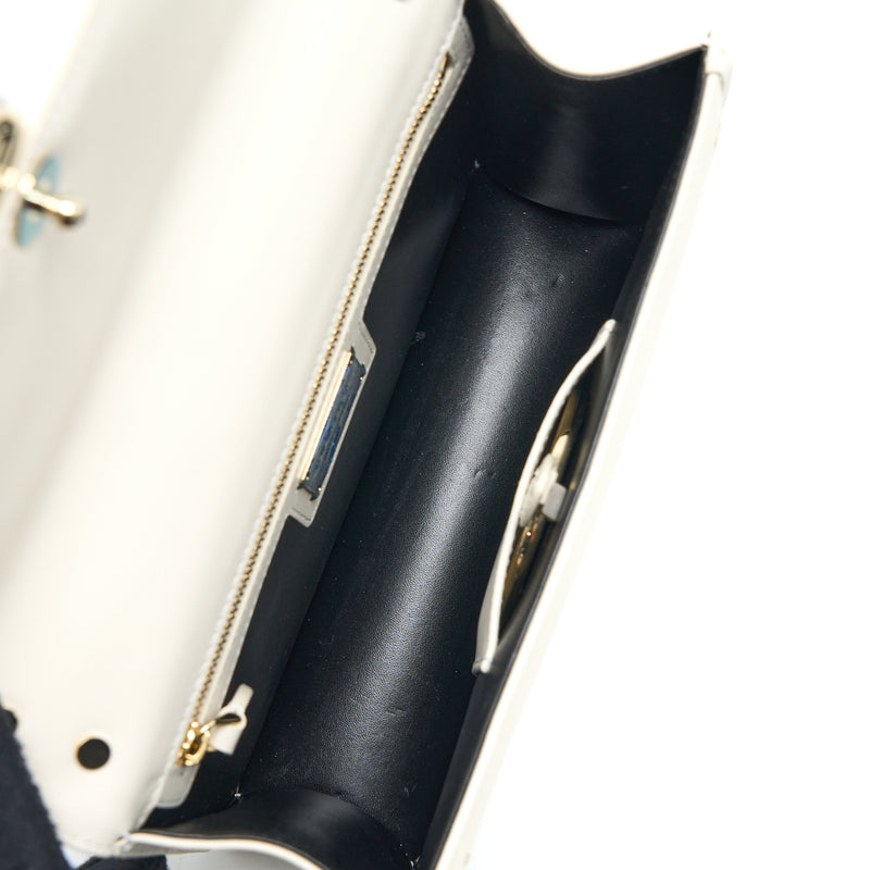 Bvlgari Serpenti Forever Flap Bag Limited Edition Calfskin White LGHW