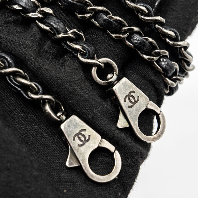 Chanel small coco handle caviar / lizard handle black ruthenium hardware