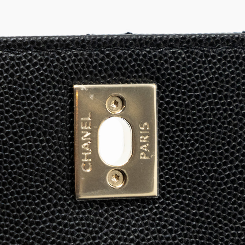 chanel small coco handle caviar black LGHW (microchip)