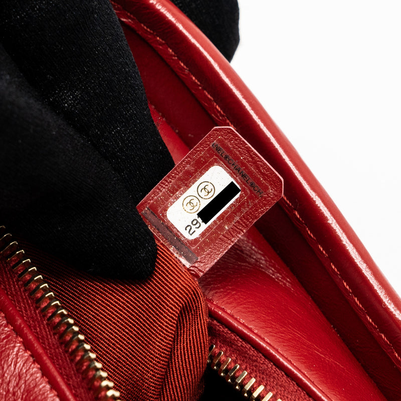 Chanel Small Gabrielle Hobo Bag with Handle Calfskin Red Multicolour Hardware
