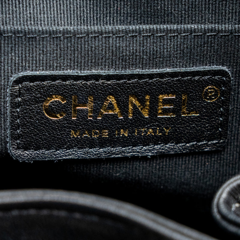 Chanel mini Duma backpack lambskin black LGHW (microchip)