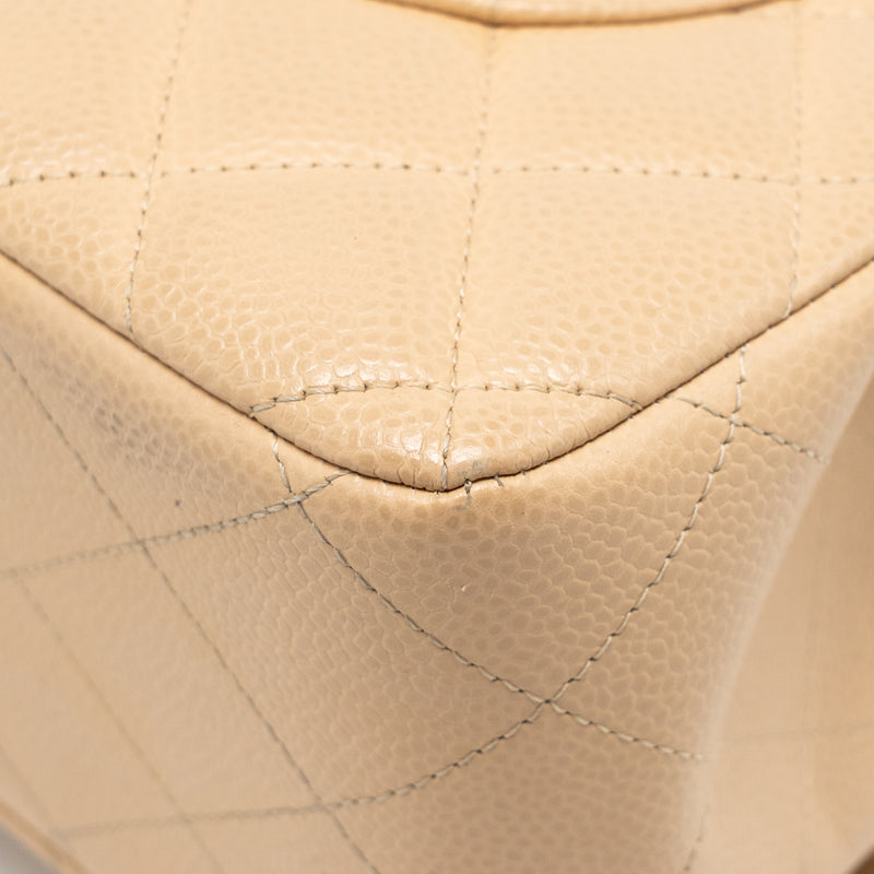 Chanel jumbo classic double flap bag caviar beige GHW (microchip)