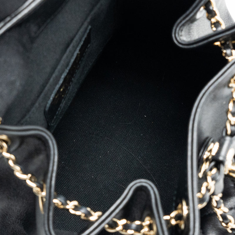 Chanel mini Duma backpack lambskin black LGHW (microchip)