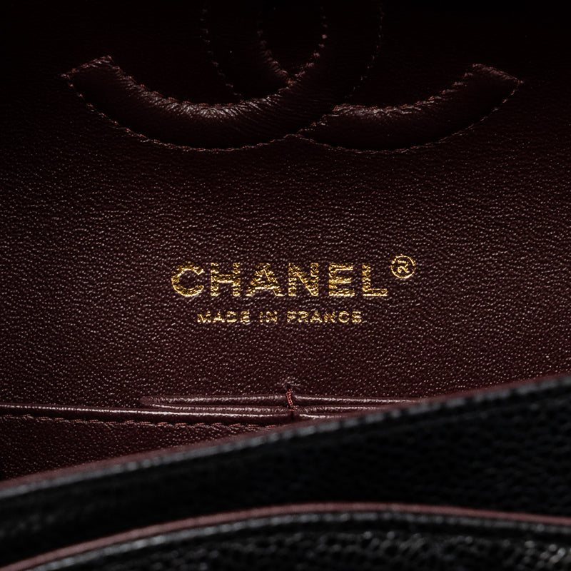 Chanel Medium Classic Double Flap Bag Caviar Black GHW (Microchip)