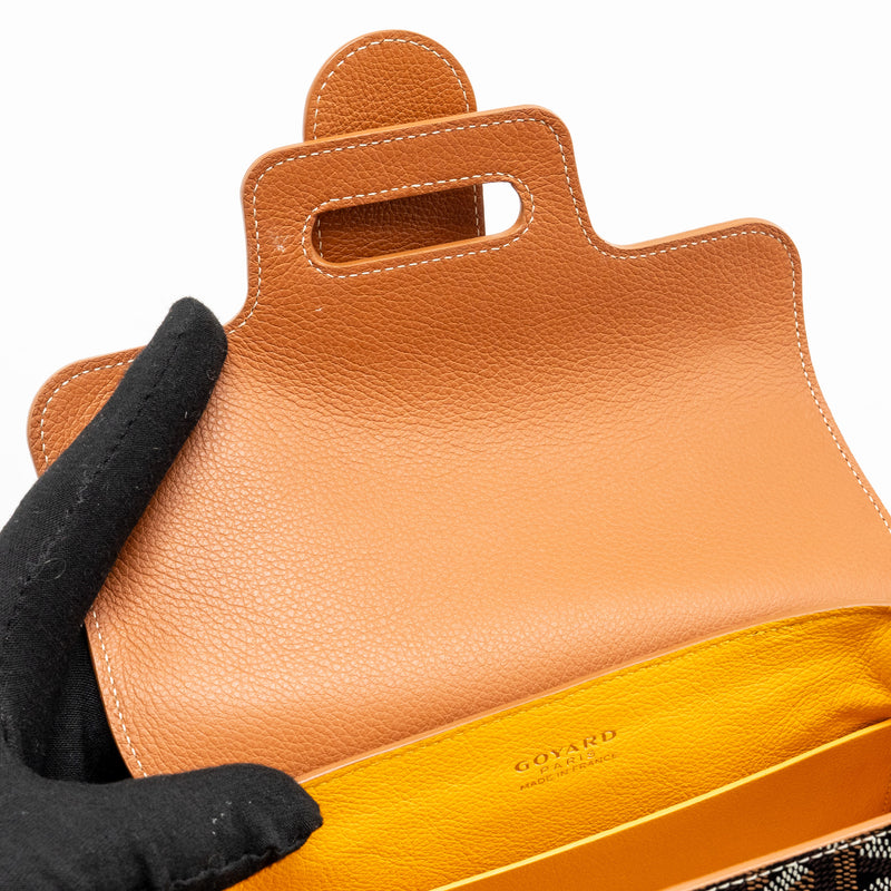 GOYARD MINI SAIGON GOYARDINE CANVAS/CALFSKIN BLACK/TAN SHW