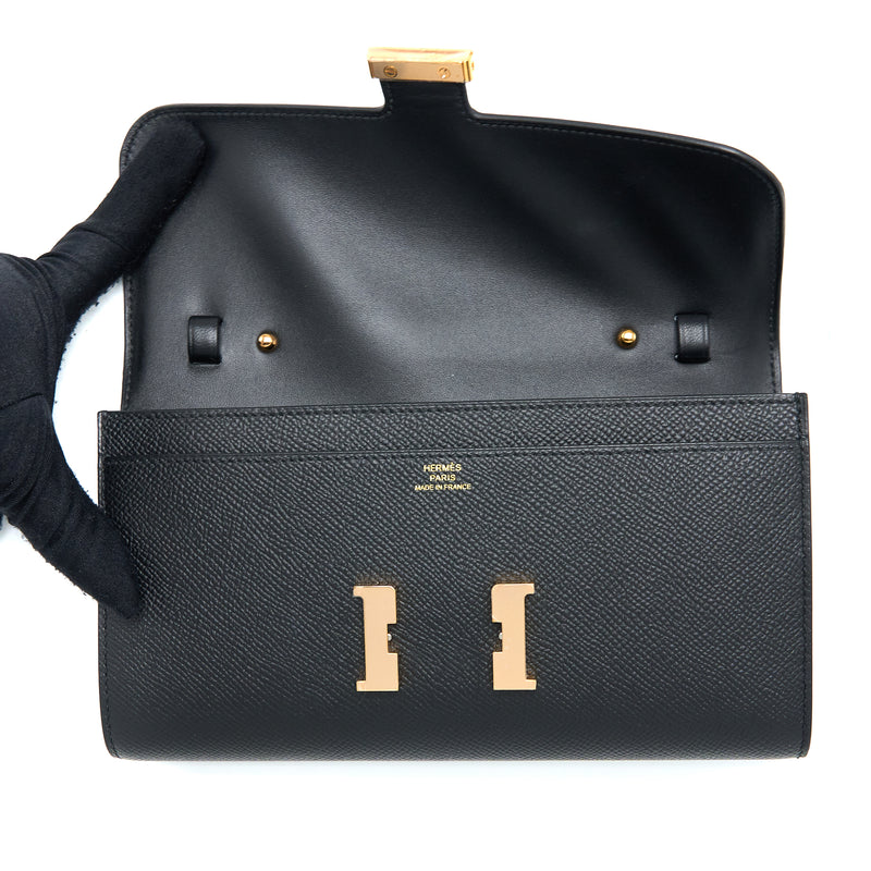 Hermes Constance To Go Epsom Black RGHW Stamp Y