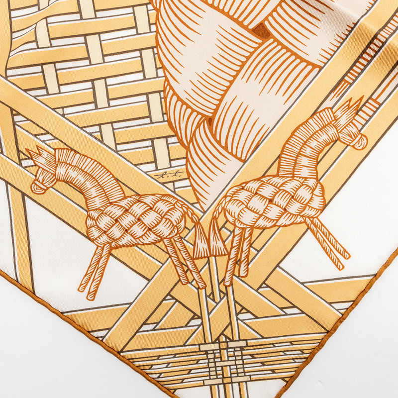Hermes 90cm Silk Scarf Masan Masan Multicolour