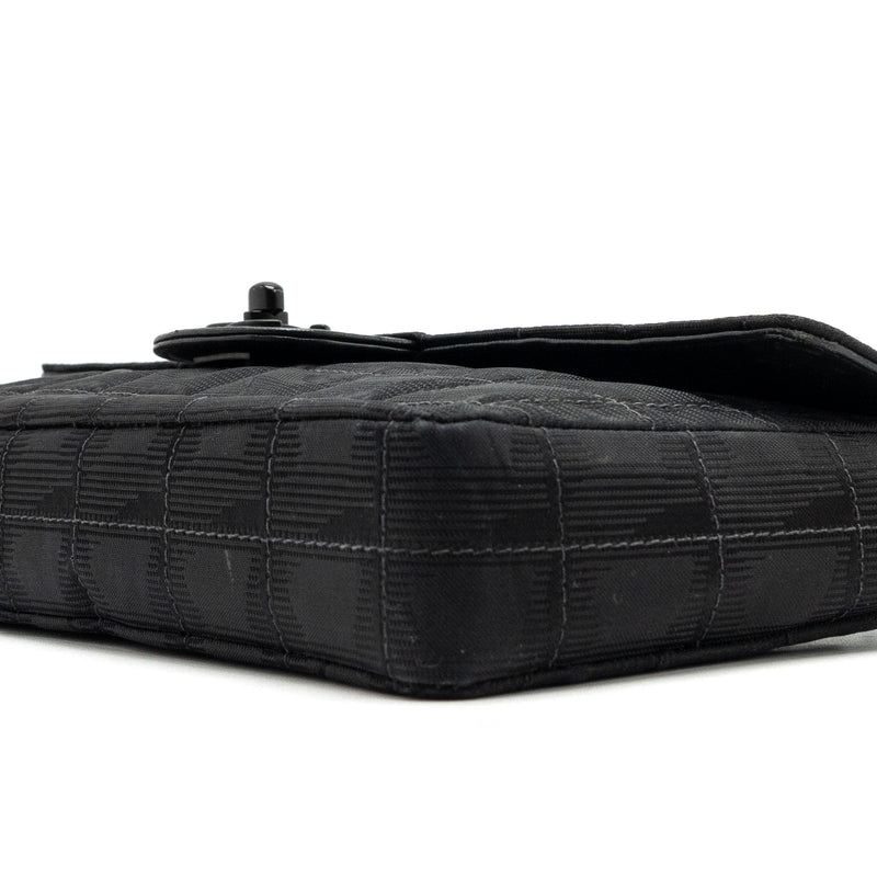 Chanel Vintage Flap Bag Fabric Black With Black Hardware
