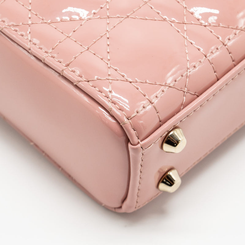 Dior Micro Lady dior patent leather dark pink LGHW