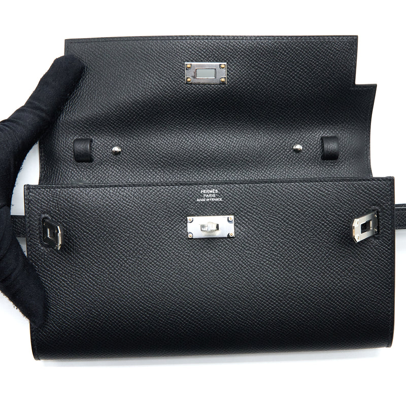 Hermes Kelly To Go Epsom Black SHW Stamp U