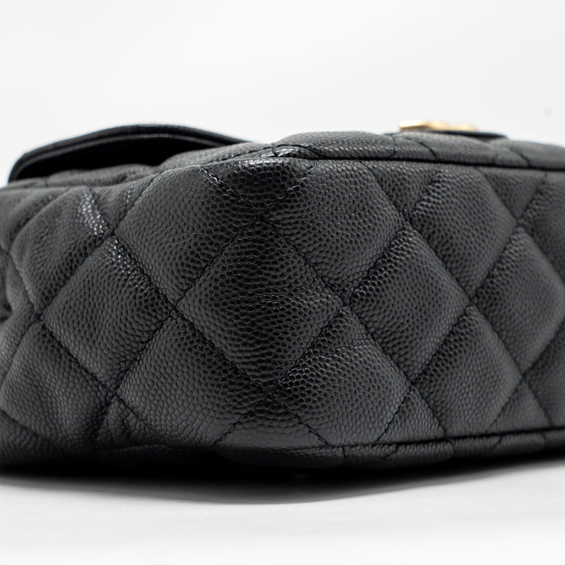 Chanel small hobo crossbody bag caviar black GHW (microchip)