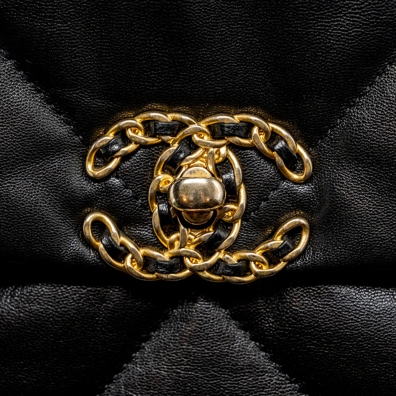 Chanel Medium 19 Bag Goatskin Black Multicolour Hardware