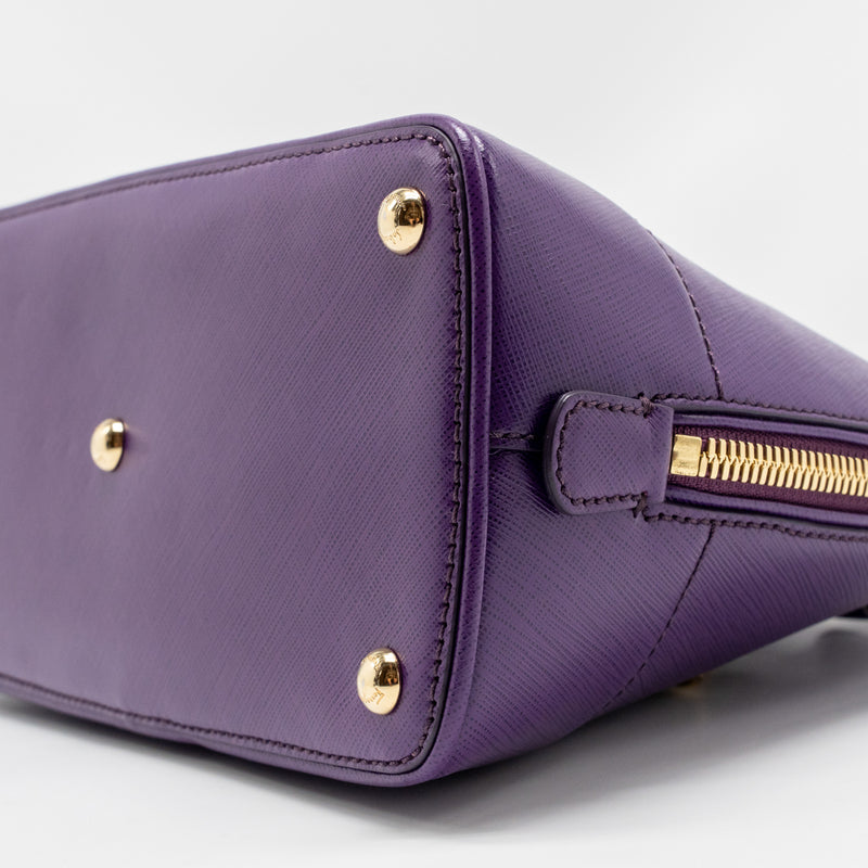 Salvatore Ferragamo Gancini Darina Leather Purple GHW