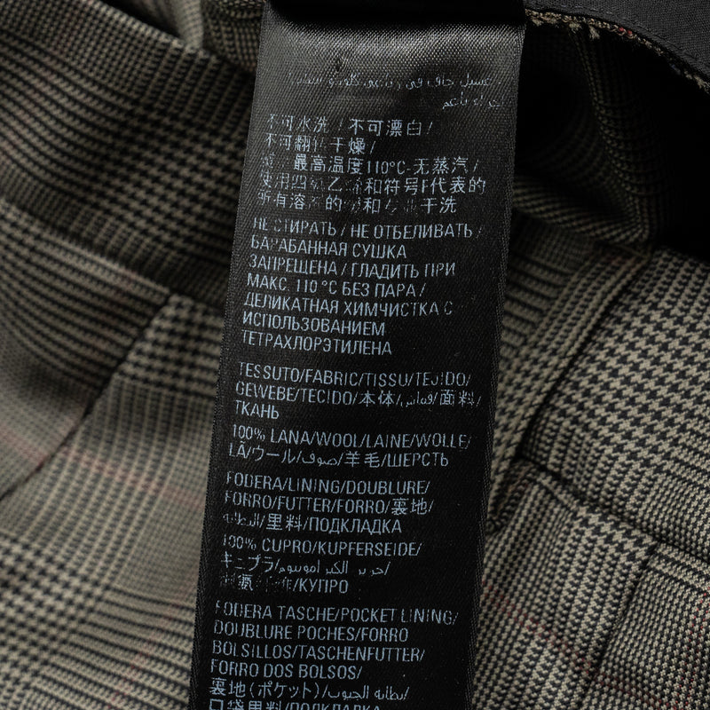 BALENCIAGA Size 44 Checked Single-Breasted Trousers Wool Dark Grey