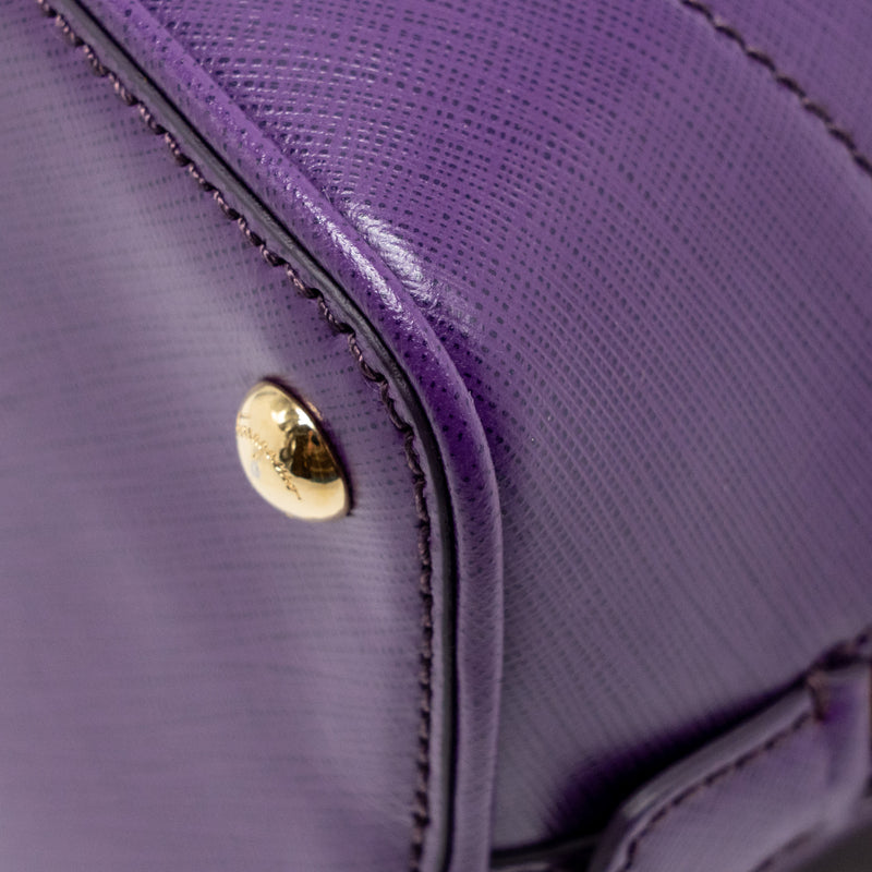 Salvatore Ferragamo Gancini Darina Leather Purple GHW