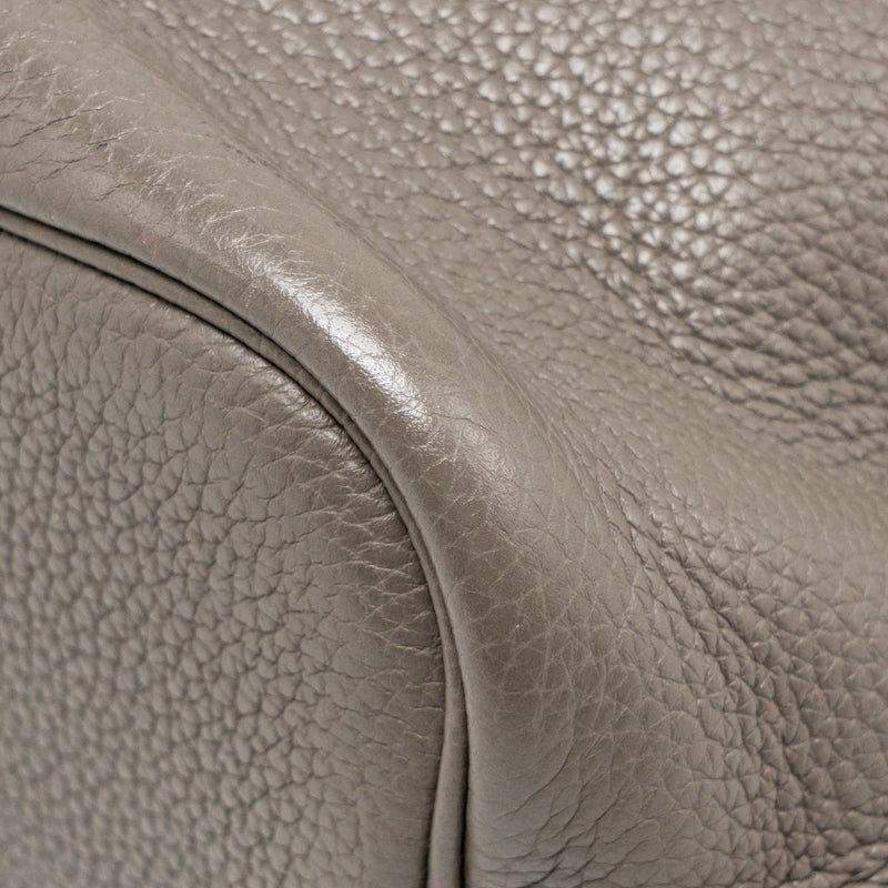 Hermes So Kelly 22 Clemence gris etain SHW stamp square O