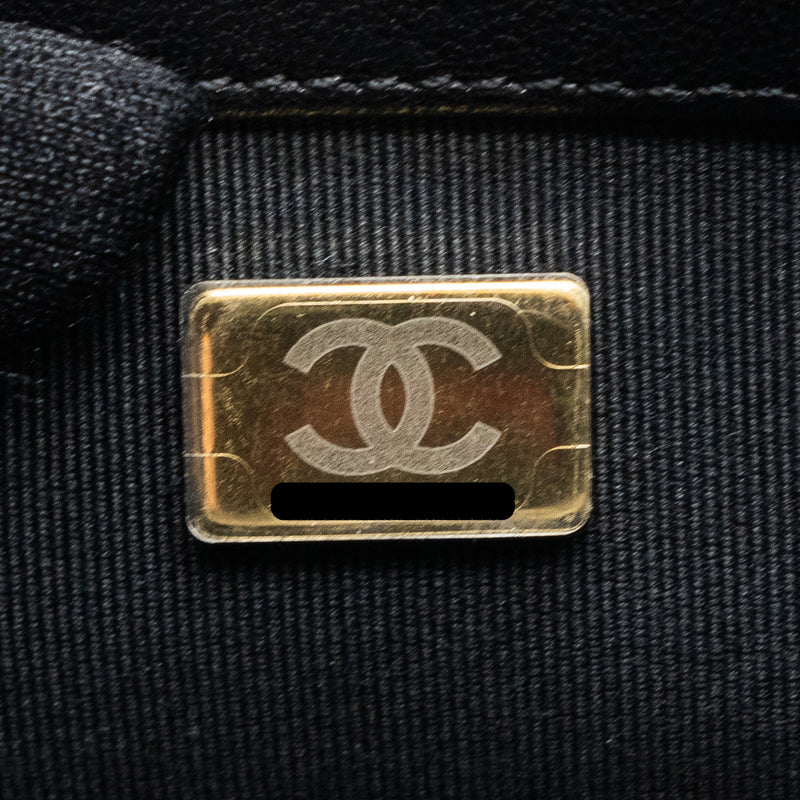 Chanel Round Handle Mini Square Crossbody Bag Lambskin Brushed GHW(Microchip)