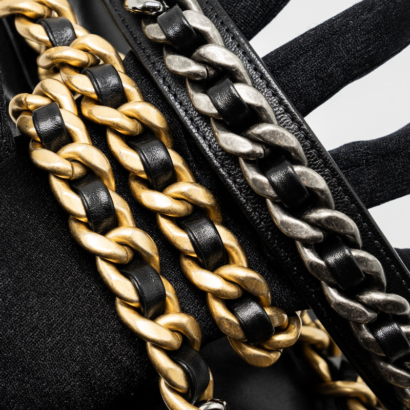 Chanel Medium 19 Bag Goatskin Black Multicolour Hardware