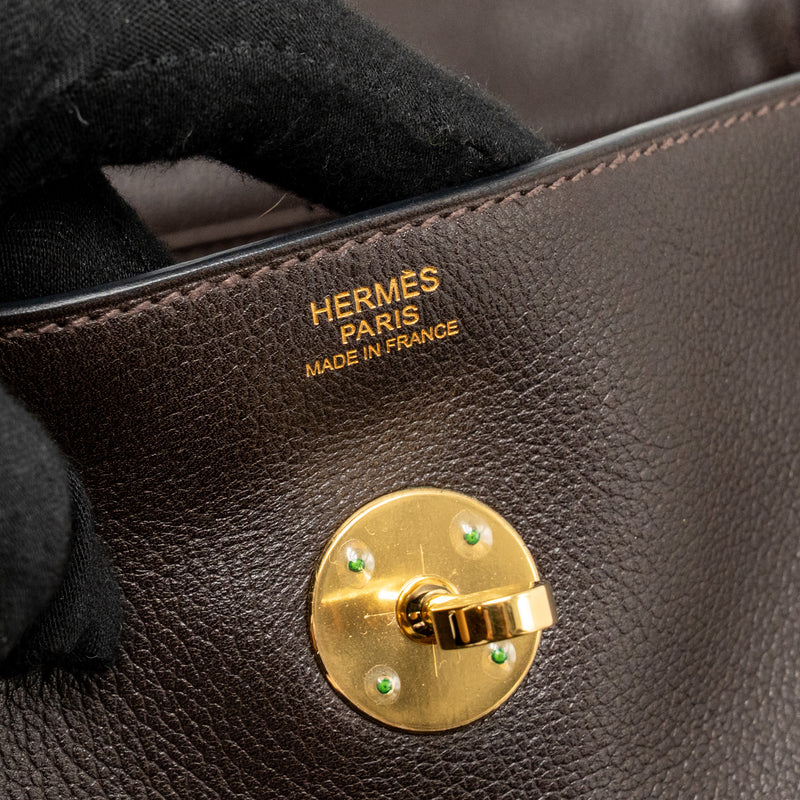 Hermes Lindy 30 Evergrain Ebene GHW Stamp Square K