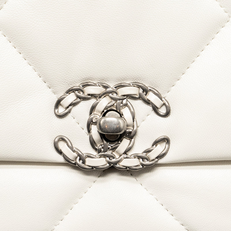 Chanel Small 19 Bag Lambskin White Multicolour Hardware (Microchip)