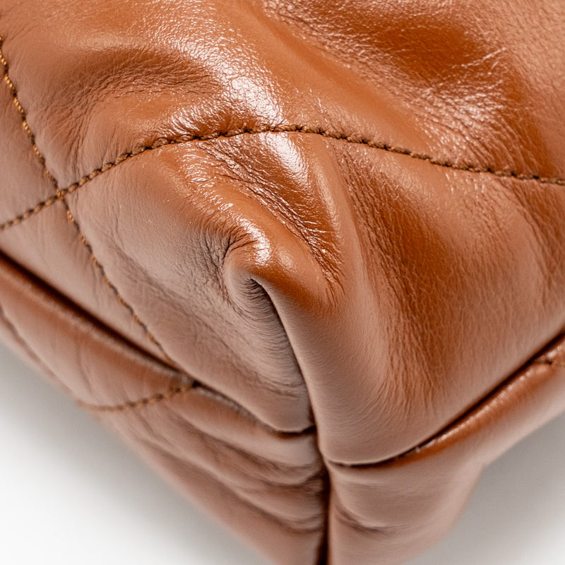 Chanel Mini 22 Bag Shiny Calfskin Caramel GHW (Microchip)