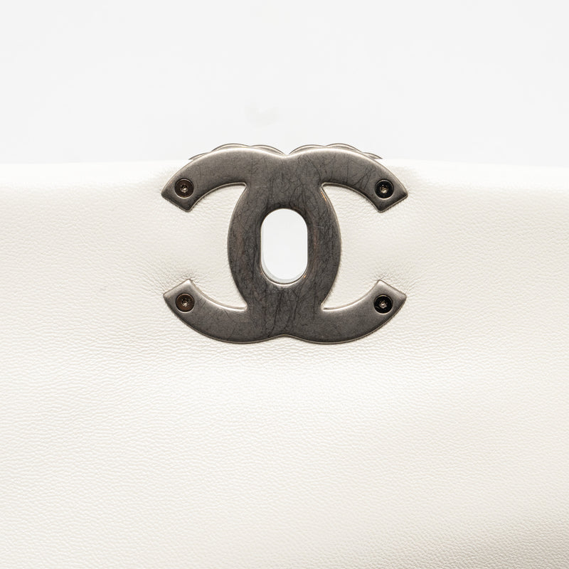 Chanel Small 19 Bag Lambskin White Multicolour Hardware (Microchip)