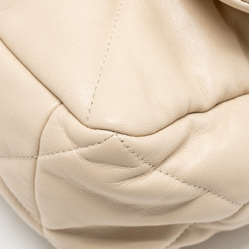 Chanel Maxi 19 bag goatskin beige multicolor hardware