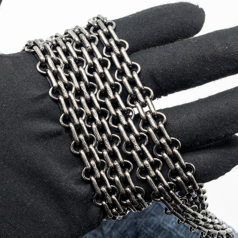 Chanel 2.55 226 reissue double flap bag tweed dark grey / blue ruthenium hardware