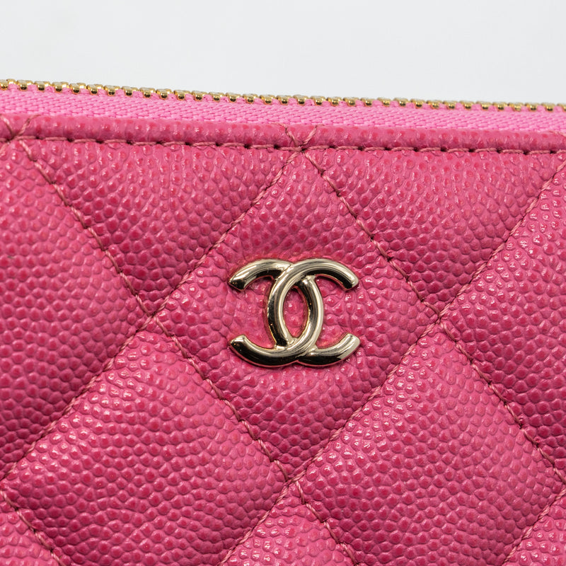 Chanel zippy pouch caviar pink LGHW