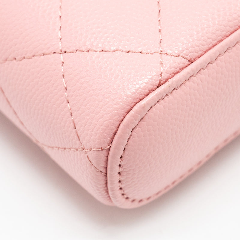 Chanel Vanity Phone Holder With Chain Caviar Pink LGHW
