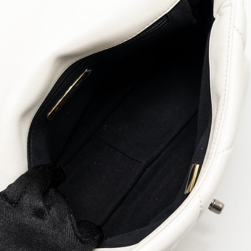 Chanel Small 19 Bag Lambskin White Multicolour Hardware (Microchip)