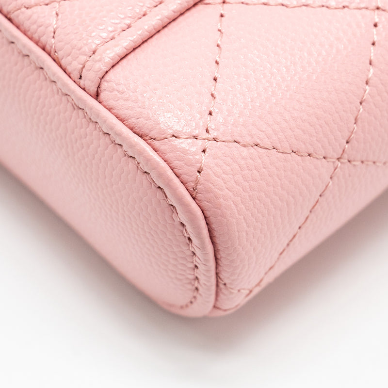 Chanel Vanity Phone Holder With Chain Caviar Pink LGHW