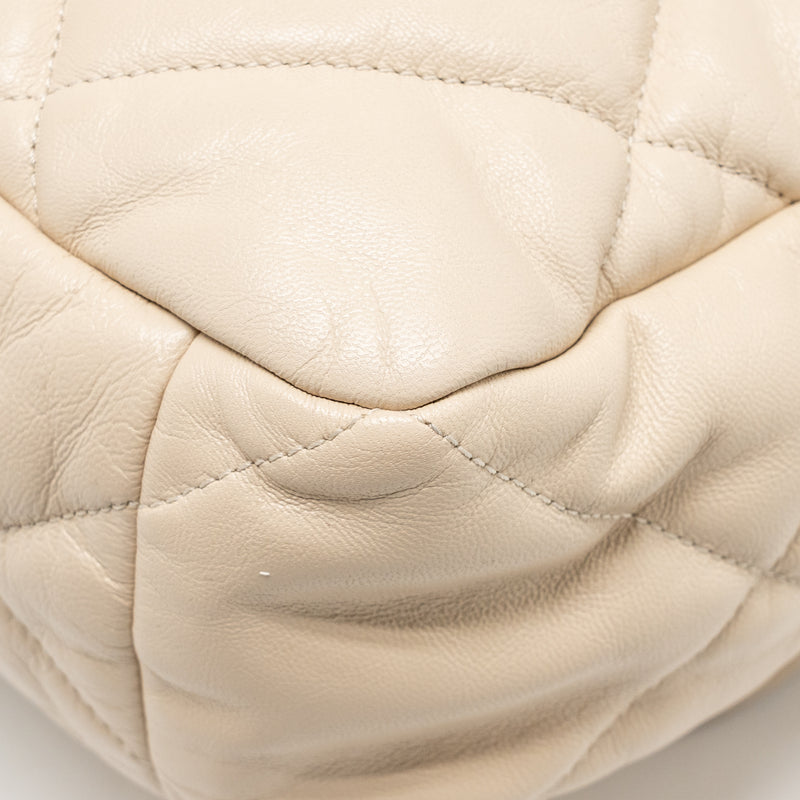 Chanel Maxi 19 bag goatskin beige multicolor hardware