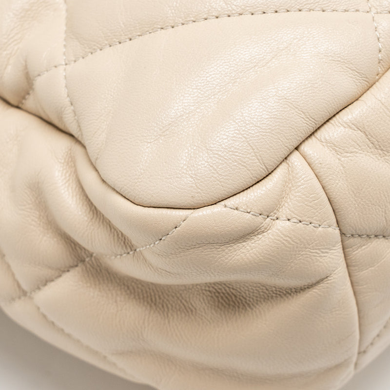 Chanel Maxi 19 bag goatskin beige multicolor hardware